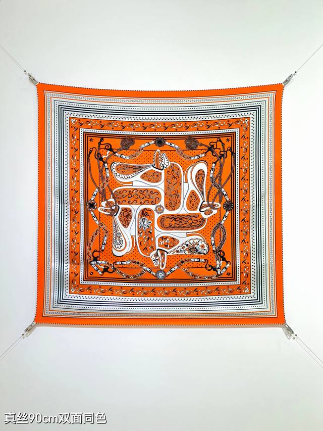 Shms2505 18 momme double-sided 90X90Cm twill silk Hermes Amazon celebration DDD