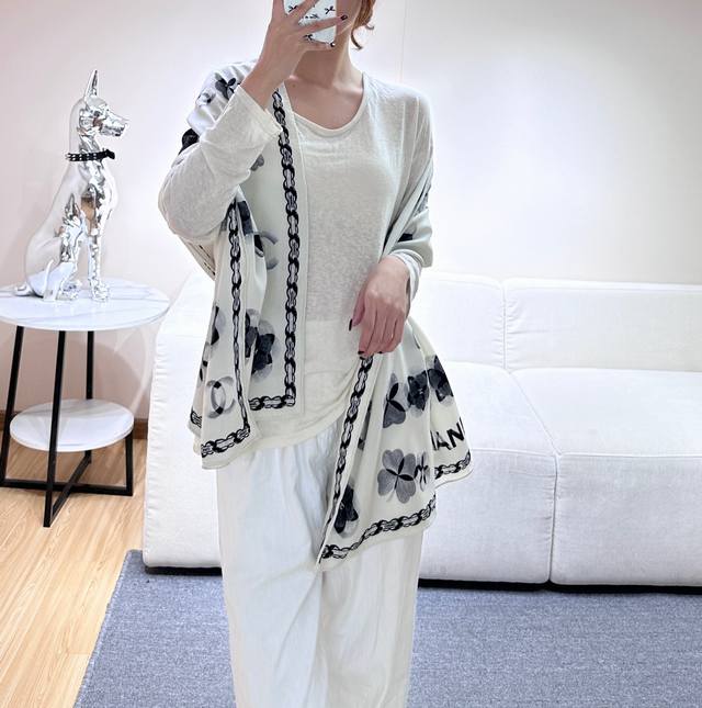 Chanel Camellia Long Scarf~ Super flattering! Sophisticated and feminine! Cashm