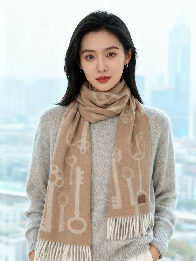 New Arrival 2025 Hermes Key Scarf for Men and Women This scarf is a rare find, a