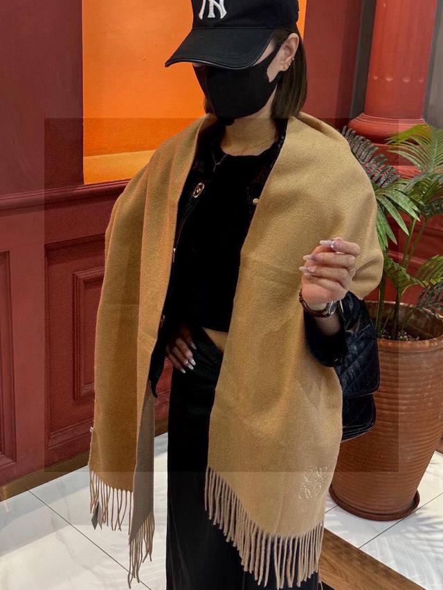 Loewe Paris Fashion Show Business Men's and Women's Double-Sided Cashmere Shawl