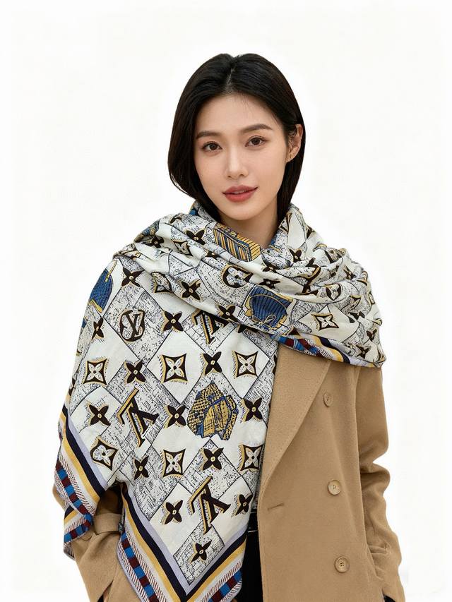 Lv X Tm 140 Shawl 140 Top-Grade Velvet Double-Sided Tonal Shawl This L Multicolo