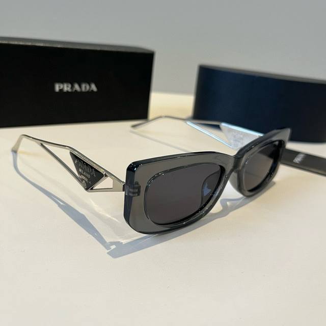 Prada Hollowed-out Triangle Logo Sunglasses Prada Women's Hollowed-out Triangle