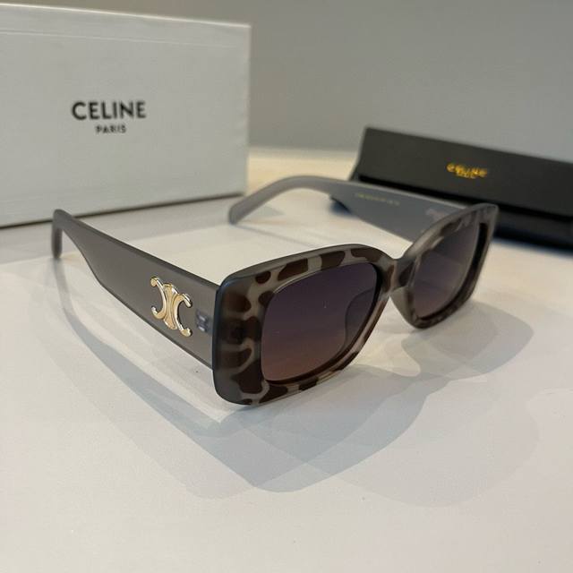Celine's new women's sunglasses, large temple design, high-end socialite style D