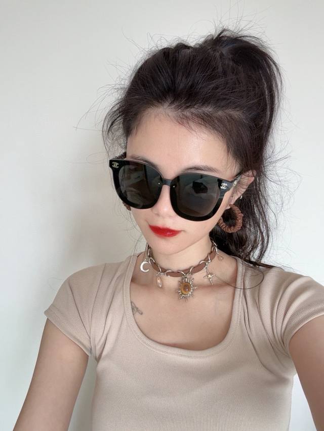 Chanel oversized sunglasses. Classic square frame design, flattering for all fac