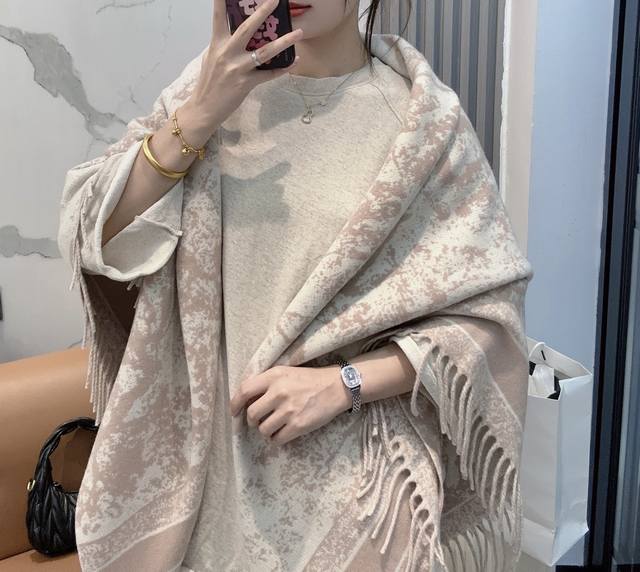 Top-tier Dior animal jacquard logo print large square scarf, shawl, blanket, and