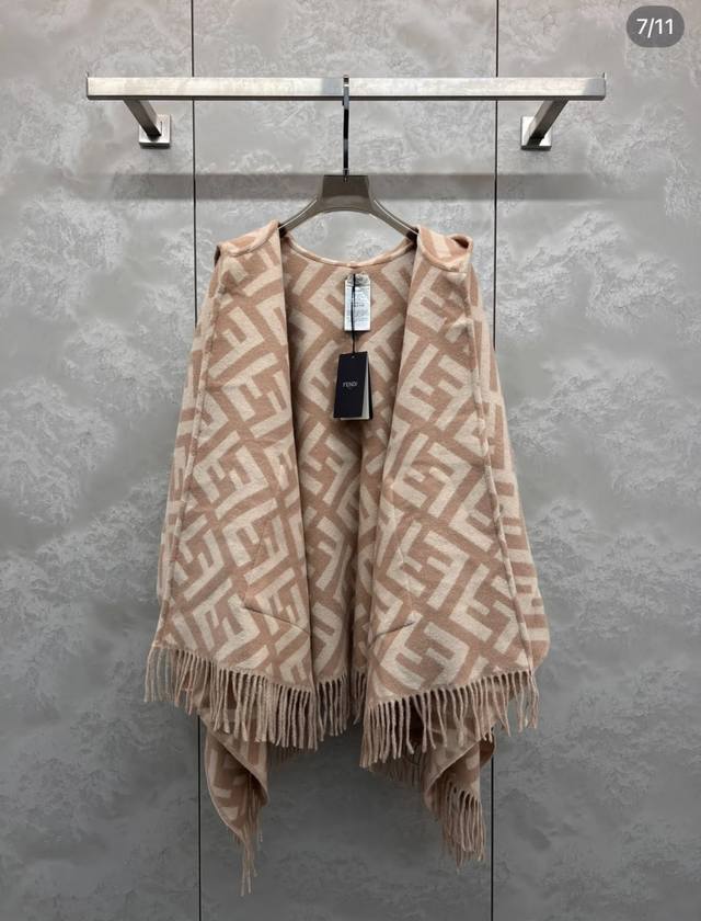 Fendi Limited Edition Hooded Cape Shawl - Heavyweight!! Made of pure cashmere!!