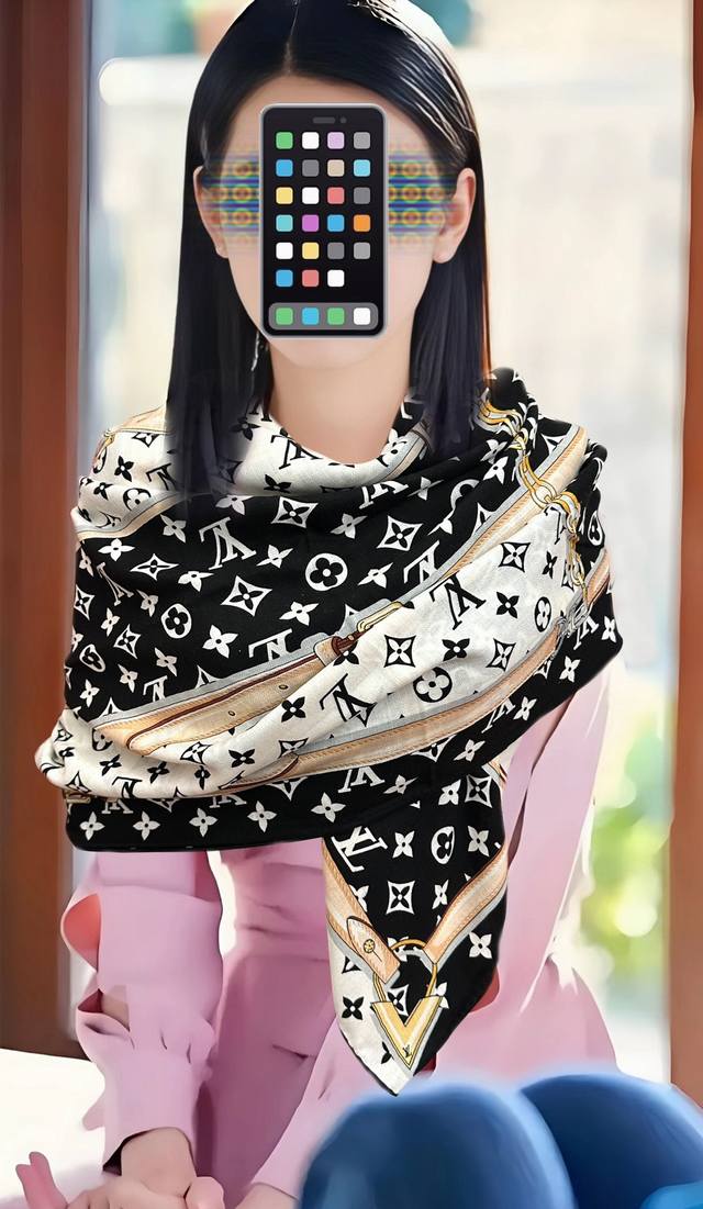 New Arrival Lv 2025 Double-sided same color silk scarf is always so classic and