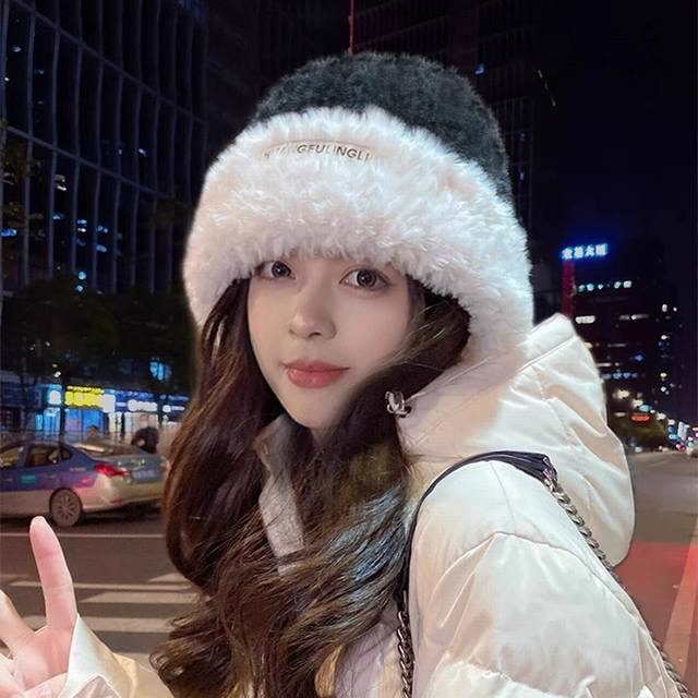 Celine Warm Plush Knit Hat for Women, Autumn/Winter Versatile Earflap Headband,