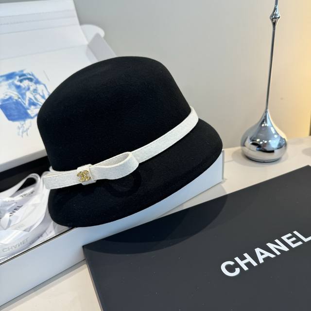 Chanel Fall/Winter New Wool Bucket Hat, 100% Wool Fabric, Head Circumference 57c