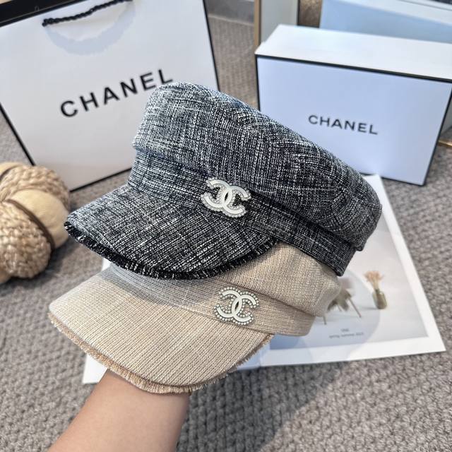 High-quality Chanel military cap, simple and classic logo, superb texture, exqu