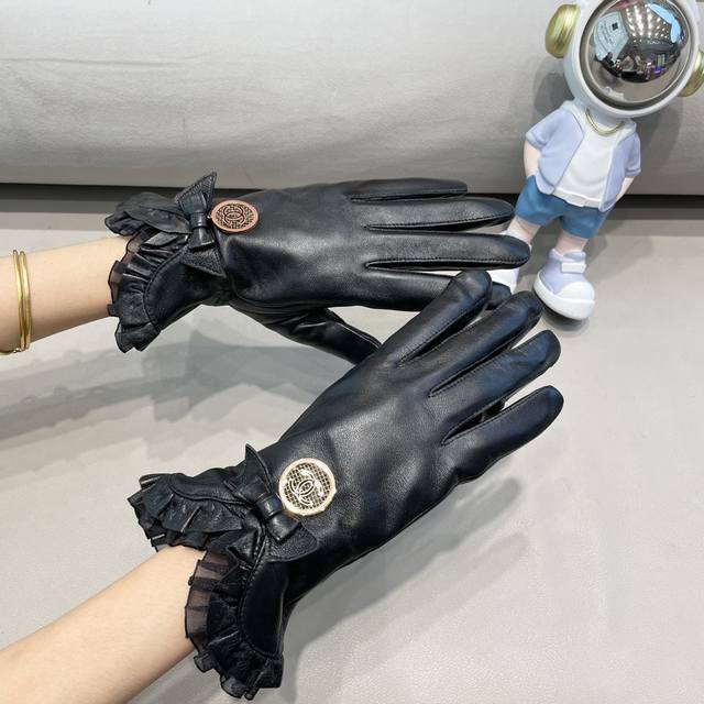 Women's 2025 New Exclusive First Release Touchscreen Gloves Chanel Original Qua