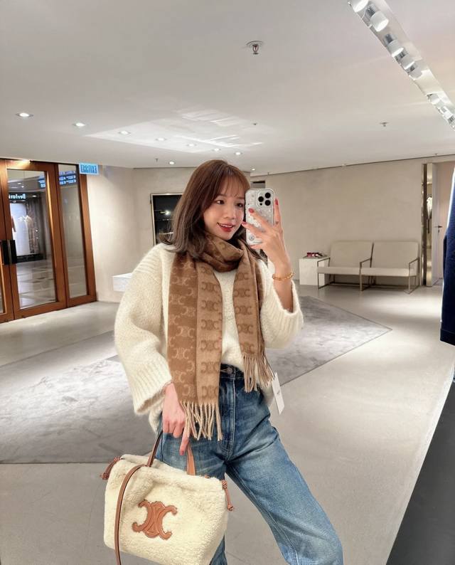 The 2015 Celine Arc de Triomphe monogram cashmere bag has finally shipped! Here