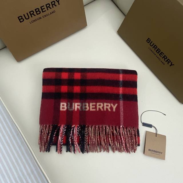 Checkered Color Block Scarf, Camel and Crimson Size: 168X30Cm 100% Lana Cashmer