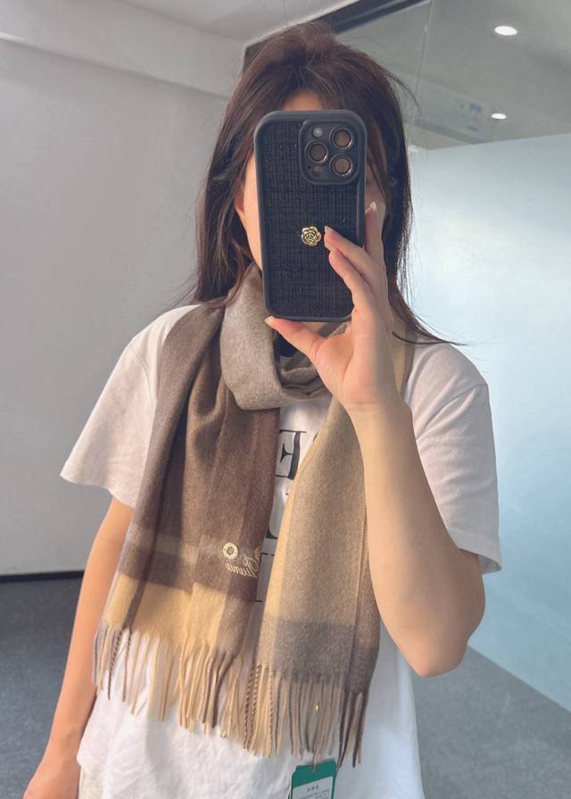 Loro Piana's new autumn/winter premium cashmere water ripple plaid scarf is a hi