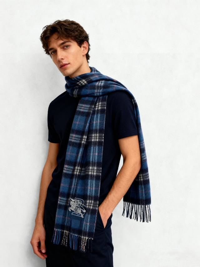 Burberry High-Quality Imported Cashmere Horse Embroidered Scarf Now Available!