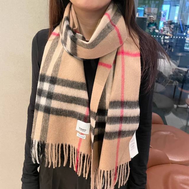 Top-rated Burberry classic cashmere check scarf, latest condition from the bout