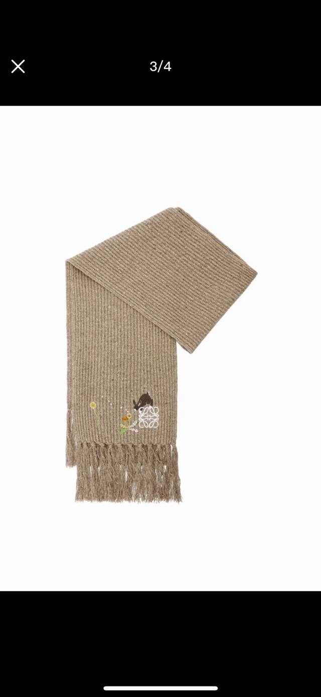 Loewesunafujita collaboration bunny and floral embroidered tassel original! High