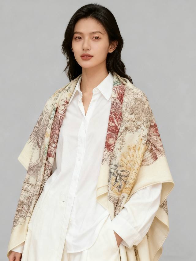 Highly Recommended 140cm Top-Grade Velvet Double-Sided Two-Color Shawl: Back to