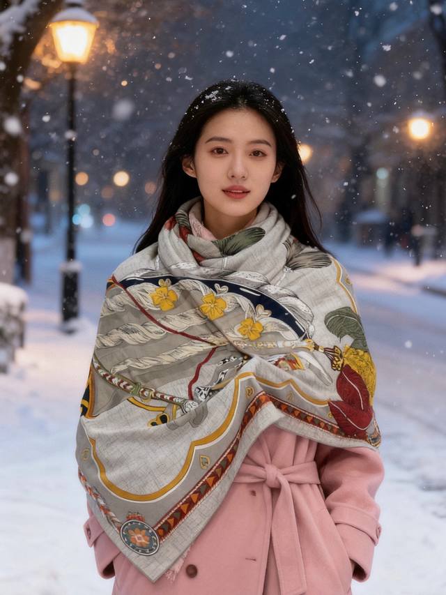 Double-sided, same color, original Hermes 140cm velvet scarf. A sweet saddle, d