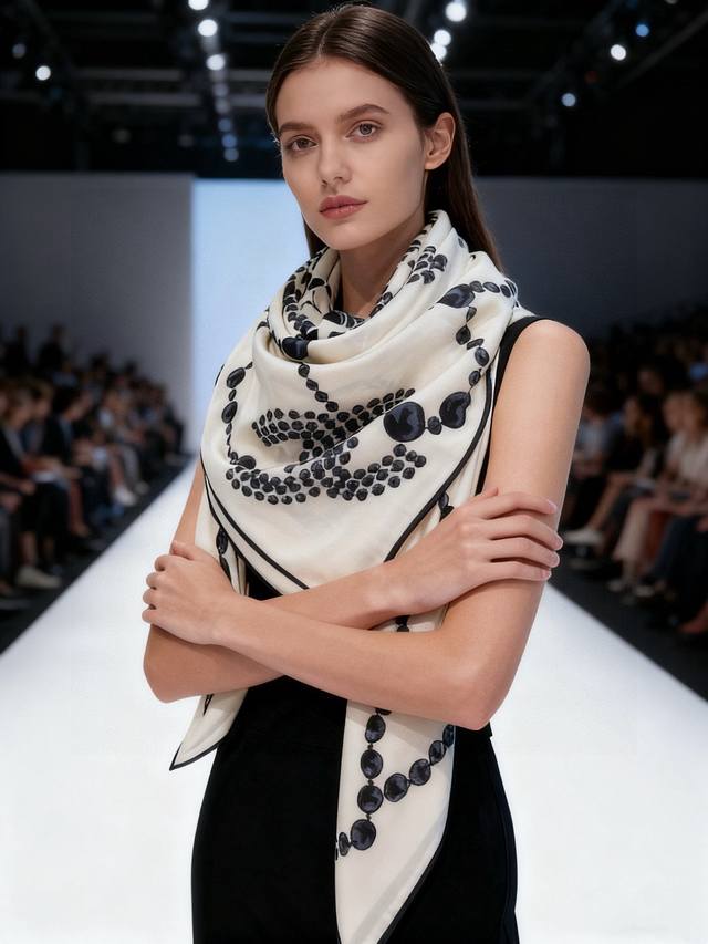 Chanel New Double-Sided Tonal Velvet Square Scarf Gentle and serene, with the el