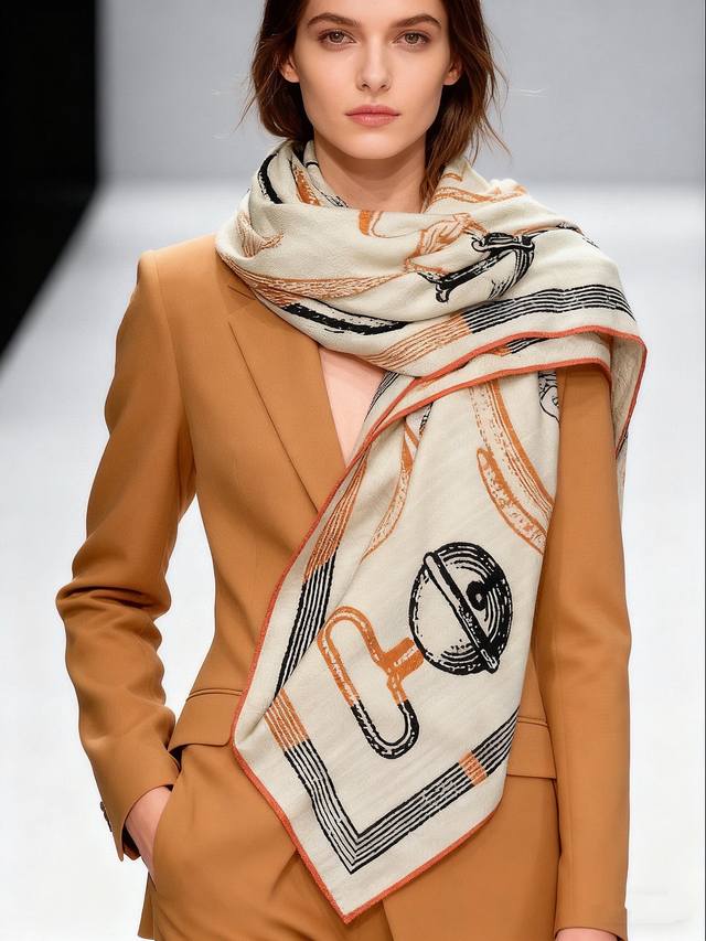 Hermes "A Poetic Retrospective of Equestrian Tack" 140 Shawl New Arrival Always