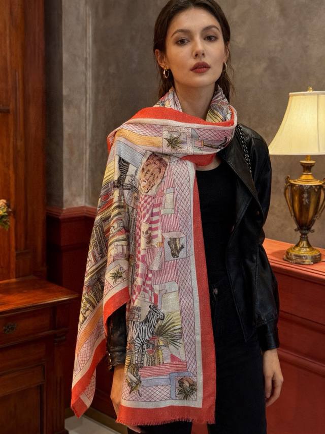 A glowing and shiny Hermes scarf, purchased from the Hermes boutique and praise