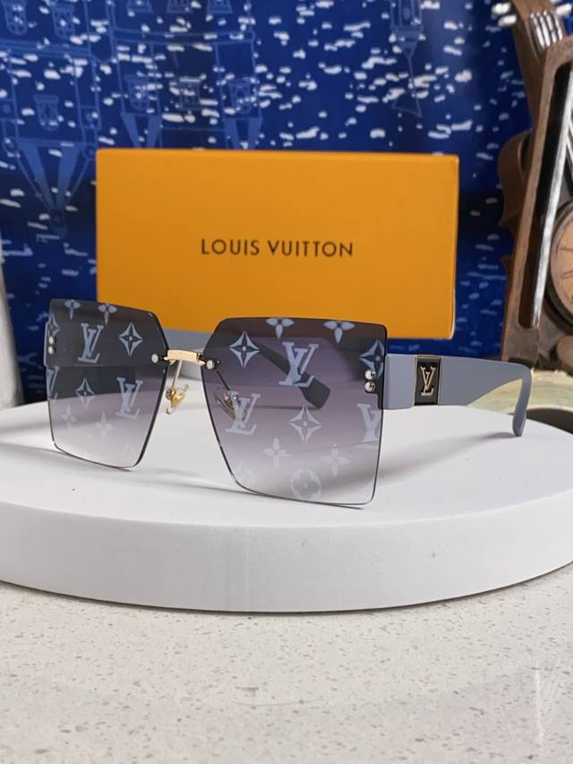 Louis Vuitton 2025 New Korean Style Fashion Frameless Beveled Large Frame Round