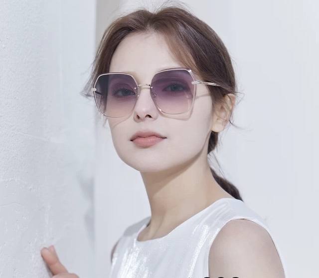 Chanel's new nylon polarized sunglasses, frameless with diamond-cut edges for a