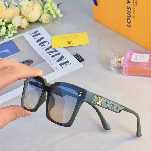 Louis Vuitto*2025 New Square Frame Sunglasses Women's Luxury Sunglasses Anti-UV