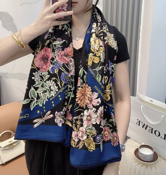 New Arrival: Dior Phases Lunaires Scarf {140cm Silk & Cashmere} Mulberry Silk +