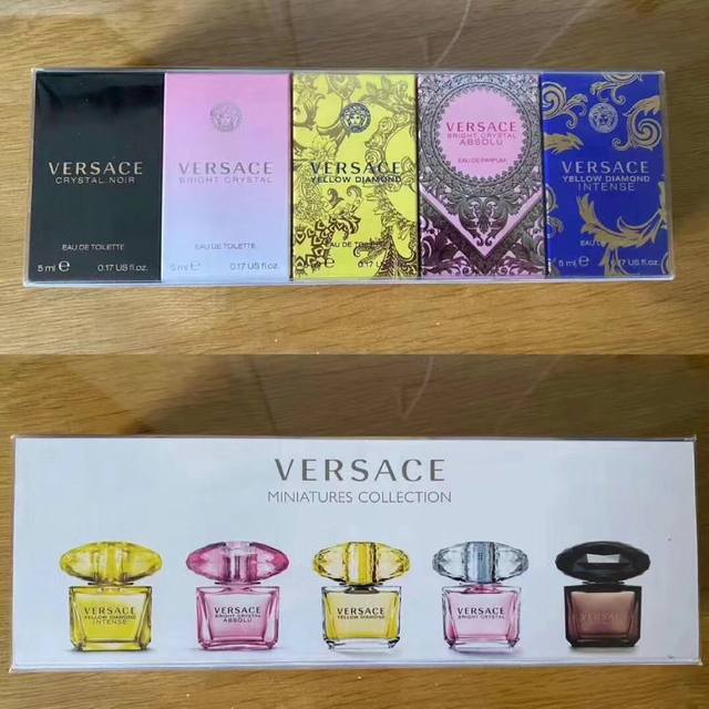 High-end quality Versace Crystal Perfume Sample Set 5ml x 5 (no spray nozzle). D