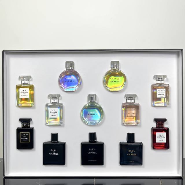 Department Store Quality Miniature Chanel Perfume Set 12-Piece Gift Box, Code 76