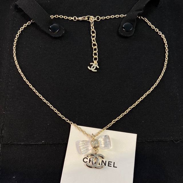 Xx0588 Ch Nel Bow Necklace 50 Spring/Summer New Arrival Absolutely Stunning Seri