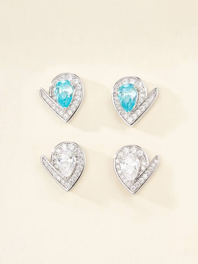 pPrice*Chu Josephine Series Crown-Shaped Earrings, Absolutely Stunning Aquamarin