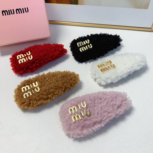 Miu Miu Miu Miu Miu Miu hair clip Lambswool spring clip side clip bangs clip Eve