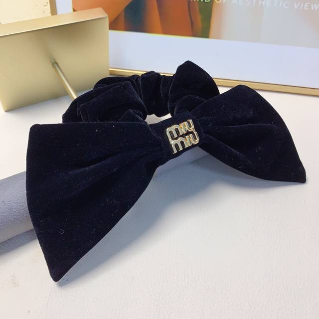 Miumiu Miu Miu Miumiu Hair Tie Velvet Bow Hair Tie Scrunchie Everyday Exquisite