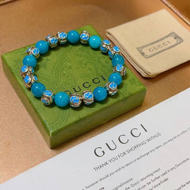 Gucci unisex bracelet, latest style, blue jade bracelet, higher grade, celebrit