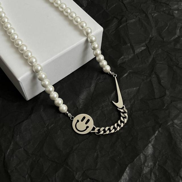 Nike Pearl Necklace, Trendy Minimalist Style, Niche, Simple, Fashionable, Versat