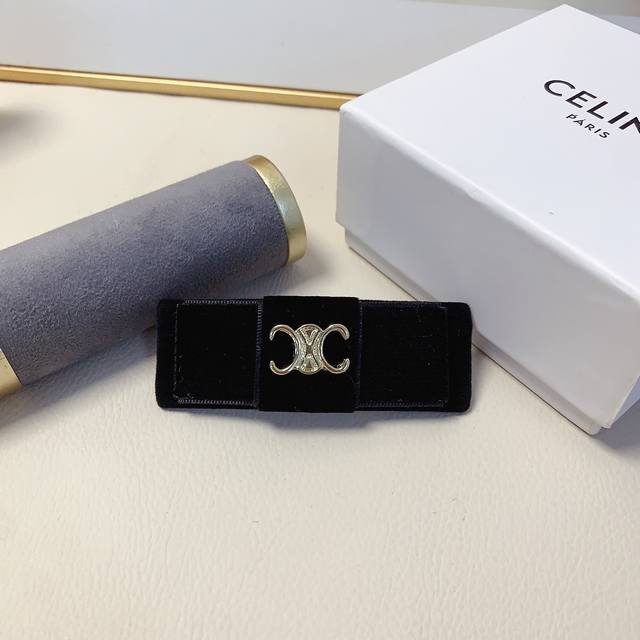 Celine Arc de Triomphe Hair Clip Velvet Bob Hair Clip Everyday Exquisite Small I