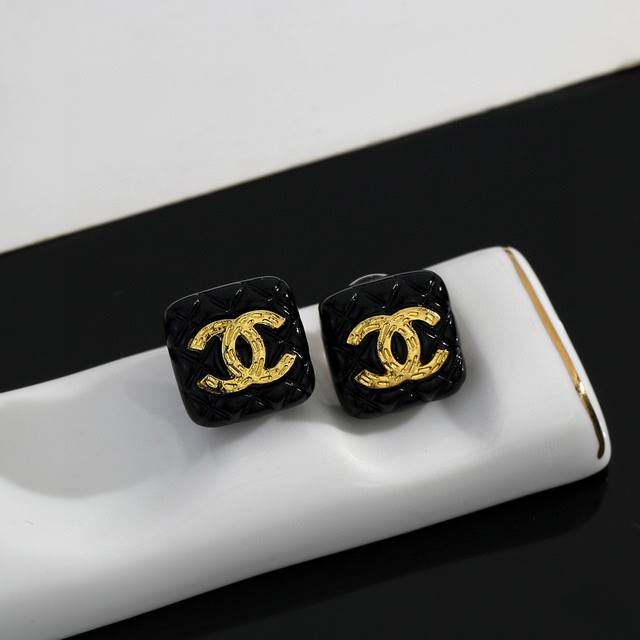 New square Chanel earrings, identical to the original, high-end custom-made ori
