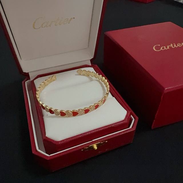 Cartier Diamond-Set Open Heart Bangle. A high-end custom version featuring diam