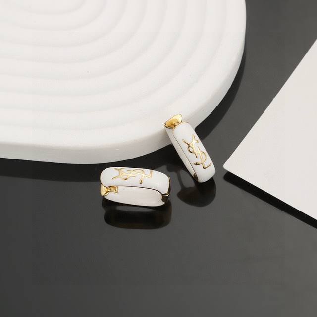 Ysl Saint Laurent Earrings, Original Brass Material. Yves Saint Laurent, founded