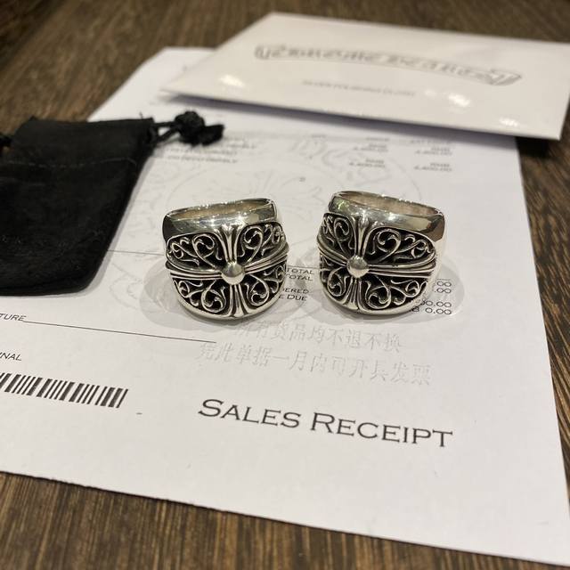 Chrome Hearts Oval Cross Ring Vine Watcher Ring Gd Same Style DDD