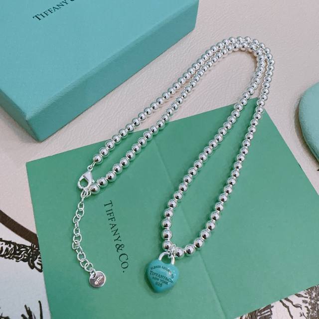 Tiffany & Co. necklace, exquisite silver version, celebrity style, retro distre