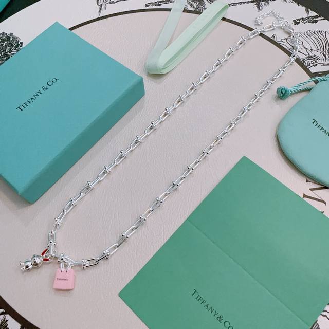 Tiffany & Co. necklace, exquisite silver version, celebrity style, retro distre