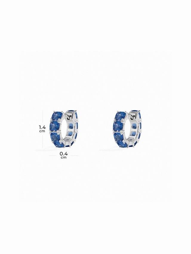 A Batch M Monaco Blue Square Small Earrings, Luxurious and Elegant Earrings, Bir