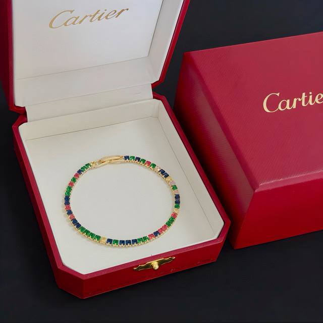 Cartier Colored Diamond Bracelet High-End Custom Version with Diamond Setting C