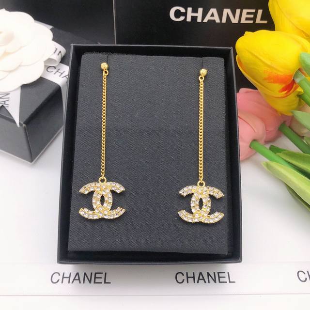 Item No. Xed0117 Chanel Mini Chain Hoop Tassel Gold Stud Earrings - Hot Selling