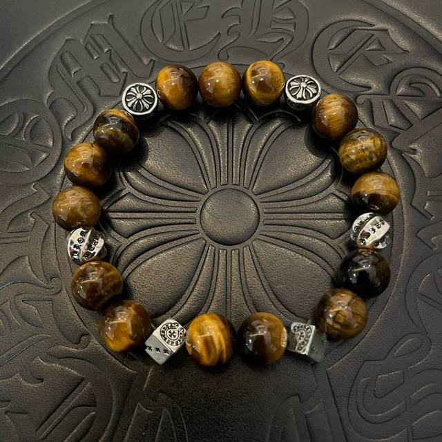 New boutique quality Chrome Hearts classic retro multi-element tiger's eye brac
