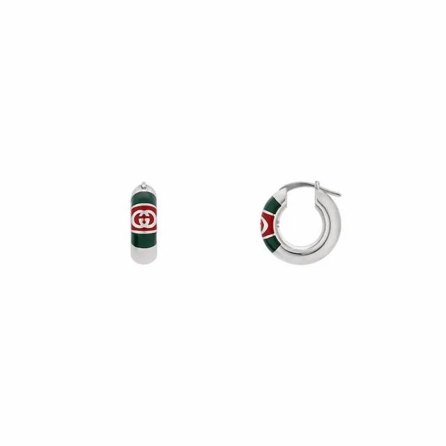 Gucci Red and Green Enamel Earrings DDD